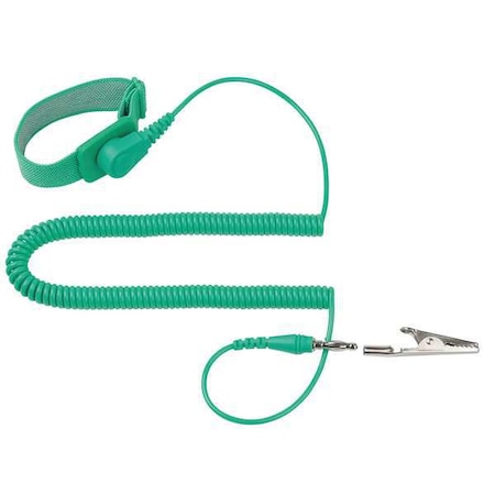 ESD Wrist Strap, Adjustable, 6 ft L, Green MPN:900-133
