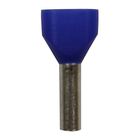 Wire Ferrule, Blue, Twin, 14 x 2 AWG, PK500 MPN:701-018