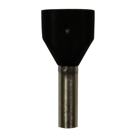 Wire Ferrule, Black, Twin, 16 x 2 AWG, PK500 MPN:701-091