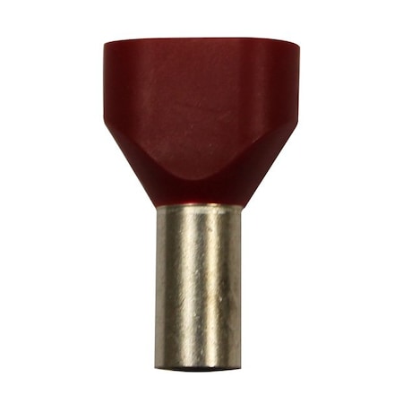 Wire Ferrule, Red, Twin, 8X2 AWG, PK100 MPN:701-135