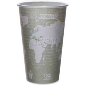 Eco-Products® Hot Paper Cups World Art 16 Oz. Plant-Based Resin Inner Lining 50/Pack Green ECOEPBHC16WA