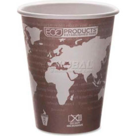 Eco-Products® World Art Renewable Resource Hot Drink Cups 8 oz Plum 50/Pack 20 Packs/Carton ECOEPBHC8WA