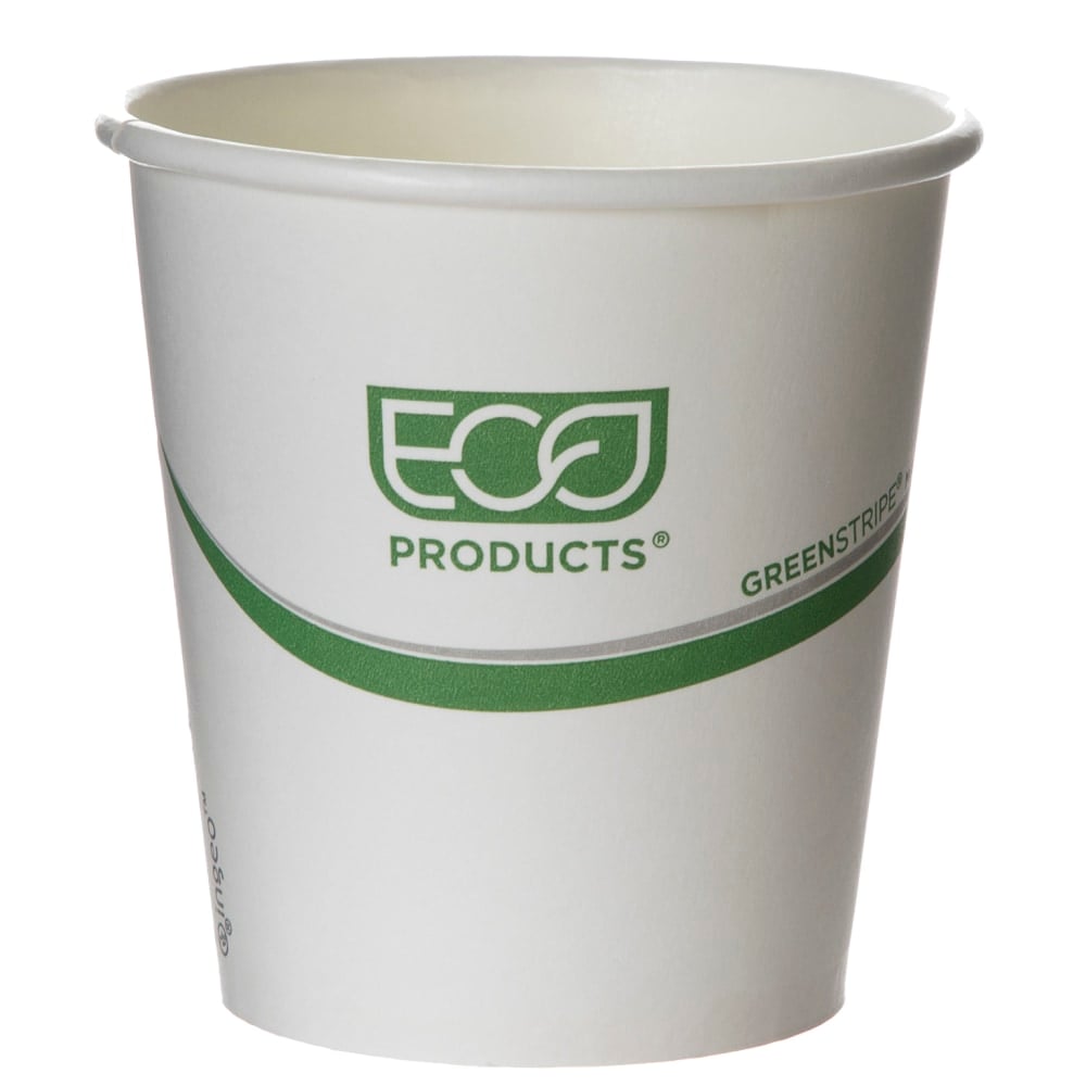 Eco-Products GreenStripe PLA Hot Cups, 10 Oz, 100% Recycled, White/Green, Pack Of 1, 000 Cups MPN:EP-BHC10-GS