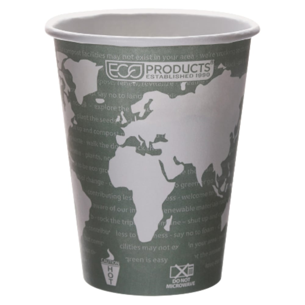 Eco-Products World Art Hot Beverage Cups, 12 Oz, Green, Carton Of 1, 000 MPN:EP-BHC12-WA