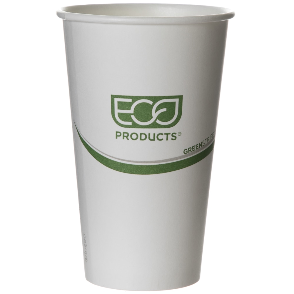 Eco-Products GreenStripe PLA Hot Cups, 16 Oz, 100% Recycled, White/Green, Pack Of 1, 000 Cups MPN:EP-BHC16-GS
