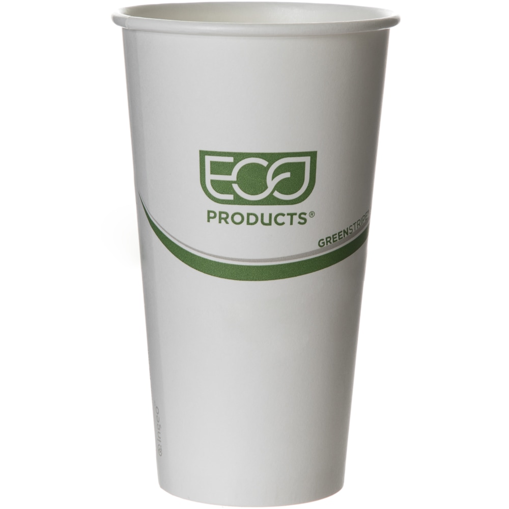 Eco-Products GreenStripe PLA Hot Cups, 20 Oz, 100% Recycled, White/Green, Pack Of 1, 000 Cups MPN:EP-BHC20-GS