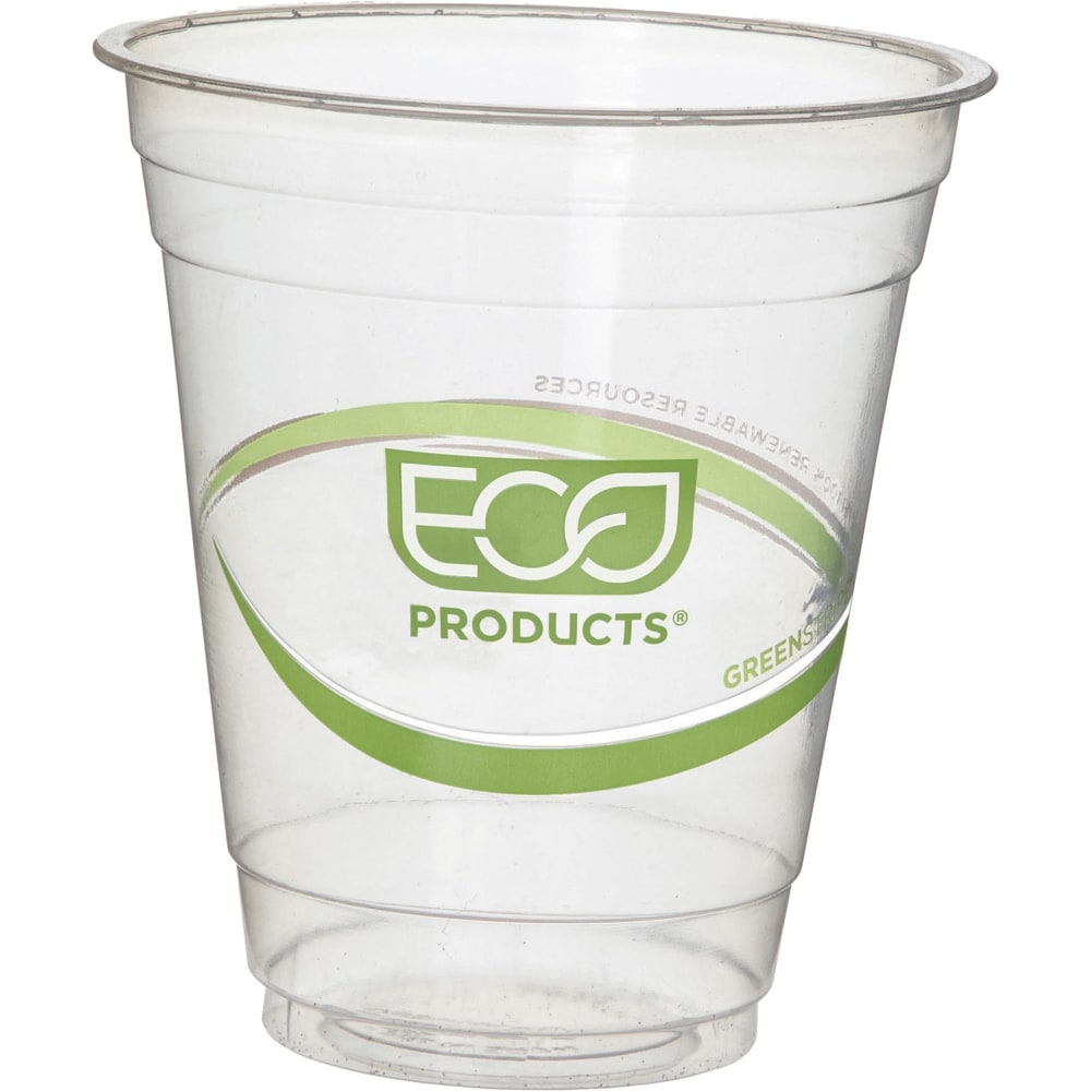 Eco-Products 12 oz GreenStripe Cold Cups - 12 fl oz - Clear, Green - Polylactic Acid (PLA) - Cold Drink - 50/PK MPN:EPCC12GSA