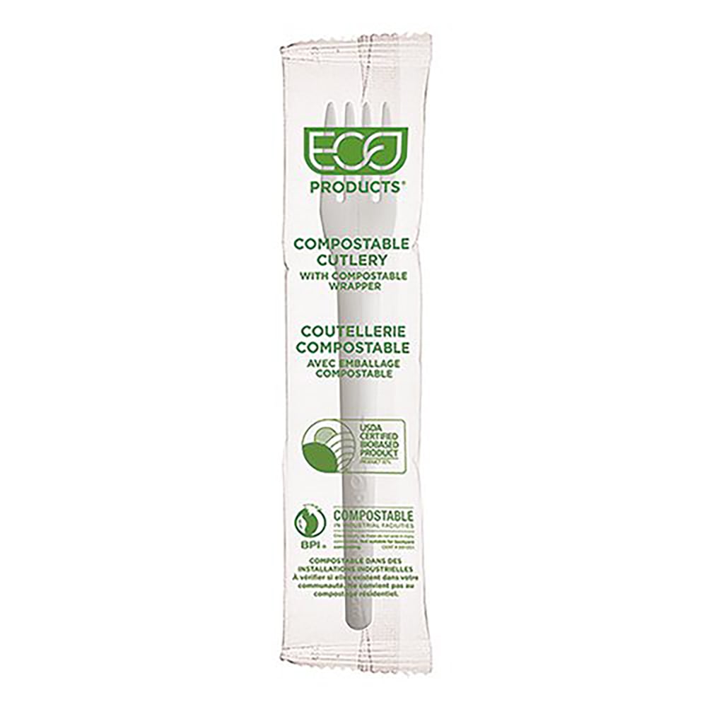 Eco-Products Plantware High-Heat PLA Compostable Forks, 6in, White, Pack Of 1, 000 Forks MPN:EP-S012W
