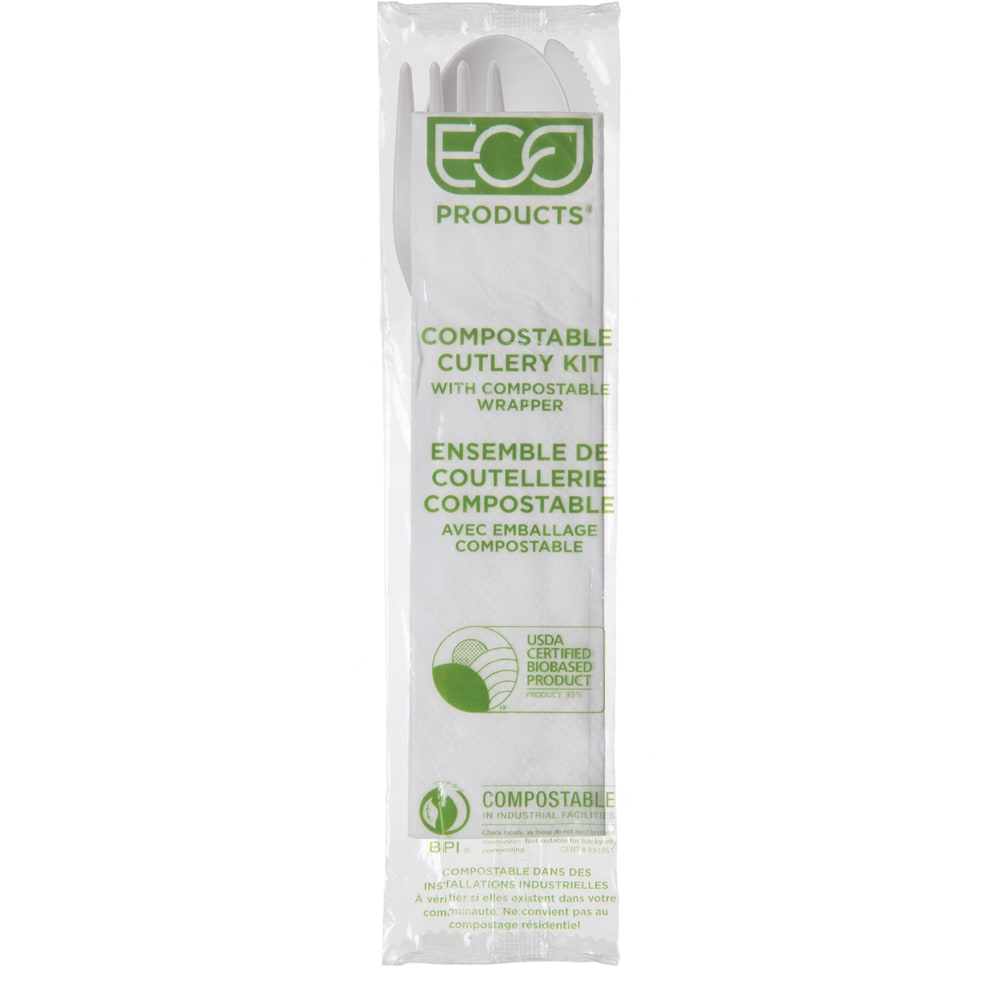 Eco-Products Plantware High-Heat PLA Cutlery Kits, 6in, White, Pack Of 250 Kits MPN:EP-S015
