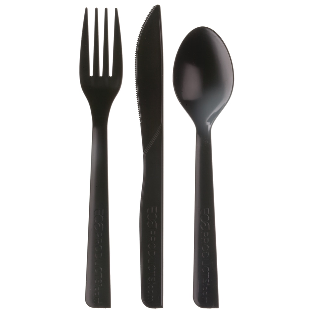 Eco-Products Cutlery Kits, 6in, 100% Recycled, Black, Pack Of 250 Kits MPN:EP-S115