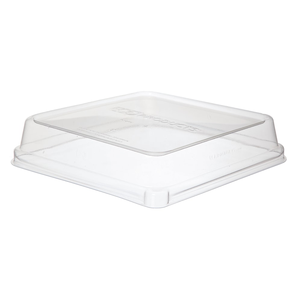 ECO WorldView Renewable & Compostable Lids For 8in Square Containers, Shallow, Clear, Pack Of 200 Lids MPN:EP-SCS8SLID
