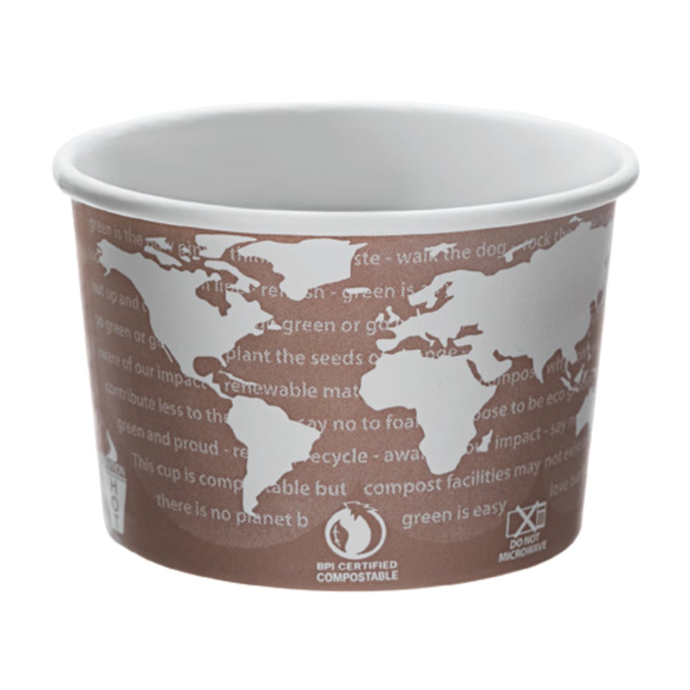 Eco-Products World Art PLA-Laminated Soup Containers, 8 Oz, 50 Containers Per Pack, Carton Of 20 Packs MPN:EPBSC8WA