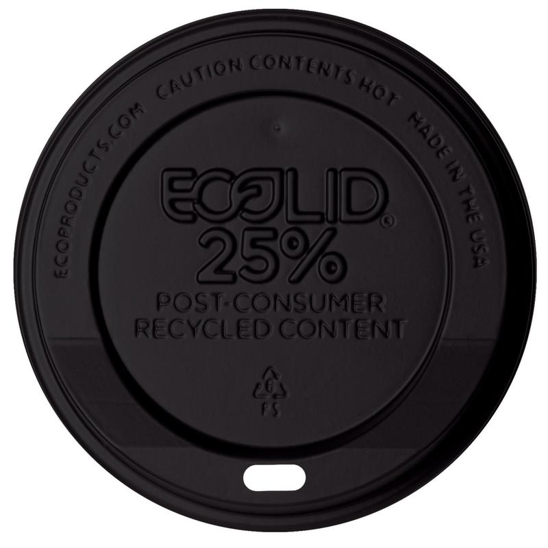 Eco-Products EcoLid Hot Cup Lids, 10-20 Oz, 25% Recycled, Black, Pack Of 1, 000 Lids MPN:EP-HL16-BR