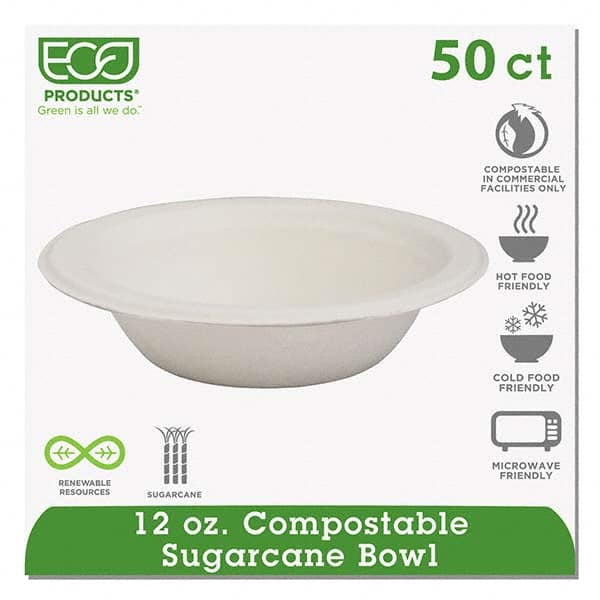 Bowls: 12 oz, Sugarcane, Natural White MPN:ECOEPBL12PK