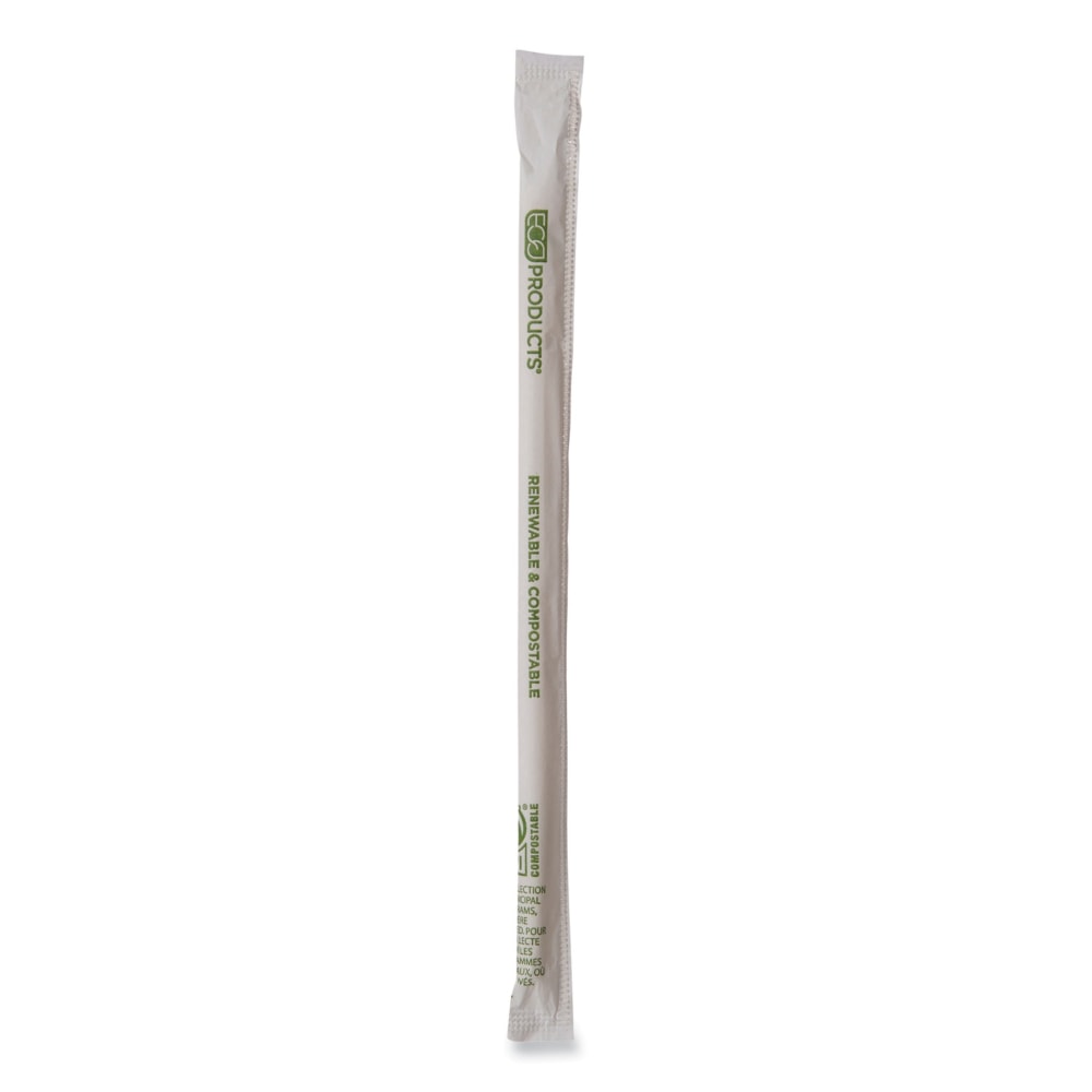 Eco-Products Renewable And Compostable PHA Straws, 10-1/4in, Natural White, Carton Of 1, 250 Straws MPN:EP-STPHA1025