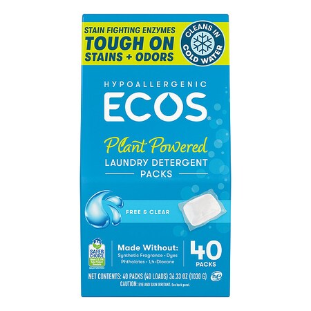 Laundry Detergent, Pacs, Free and Clear, Clear, 6 PK MPN:9637/06