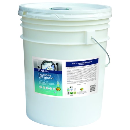 Laundry Detergent, High Efficiency HE, Liquid, Bucket, 5 Gal, 320 Loads, Unscented, Clear, Dye-Free MPN:PL9764/05