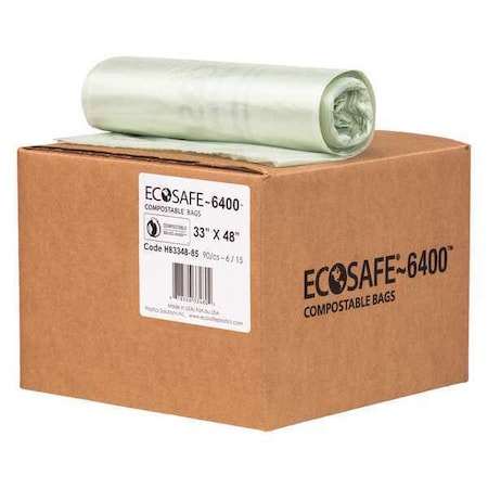 35 gal Trash Bags, 33 in x 48 in, Extra Heavy-Duty, 0.85 mil, Green MPN:HB3348-8