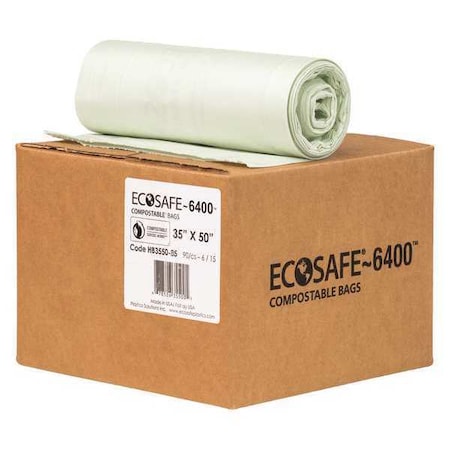 39 gal Trash Bags, 35 in x 50 in, Extra Heavy-Duty, 0.85 mil, Green MPN:HB3550-8