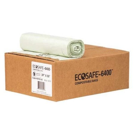 45 gal Trash Bags, 39 in x 55 in, Extra Heavy-Duty, 0.85 mil, Green MPN:HB3955-8