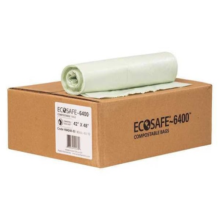 55 gal Trash Bags, 42 in x 48 in, Extra Heavy-Duty, 0.85 mil, Green MPN:HB4248-8
