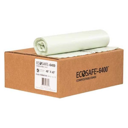 64 gal Trash Bags, 48 in x 60 in, Extra Heavy-Duty, 0.85 mil, Green MPN:HB4860-8
