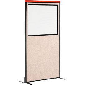 Interion® Deluxe Freestanding Office Partition Panel w/Partial Window 36-1/4