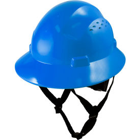 General Electric Full Brim Hard Hat 4 Pt. Ratchet Suspension Non-Vented Class E G Type 1 Blue GH329B