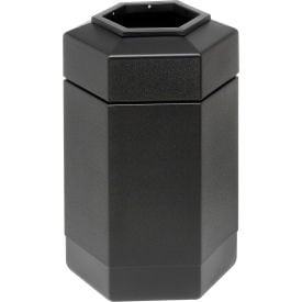 PolyTec™ Open Top Hex Waste Container Black 30-Gallon 737101