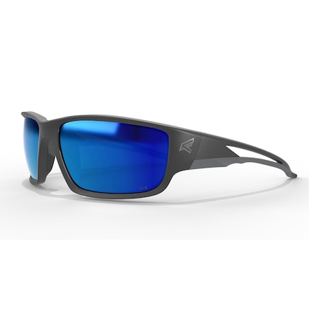 Kazbek, Safety Glasses, Anti-Scratch, Blue Mirror Lens, Matte Black Frame, Full-Frame MPN:SK118