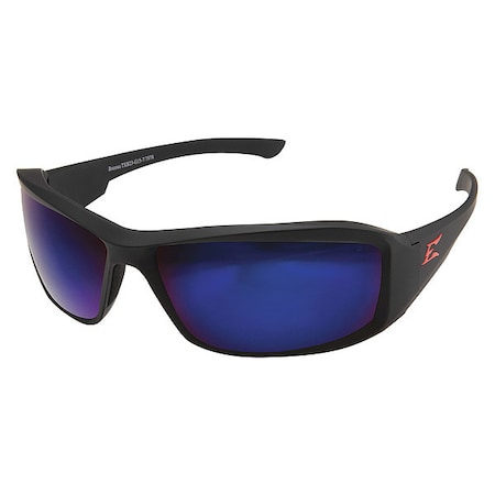 Brazeau Torque, Safety Glasses, Anti-Scratch, Blue Mirror Lens, Black/Red Frame, Full-Frame MPN:XB138