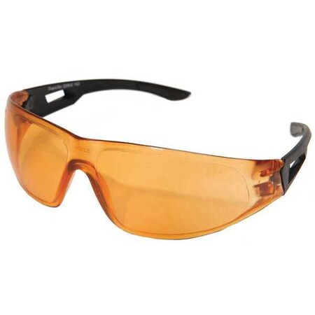 Dragon Fire, Safety Glasses, Anti-Fog & Anti-Scratch, Amber Lens, Black Frame, Frameless MPN:XDF610