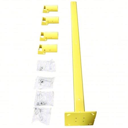 Safety Handrail, Steel, Yellow, 43-5/16