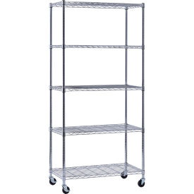 MuscleRack™ 5 Tier Mobile Deco Wire Shelving Unit 36