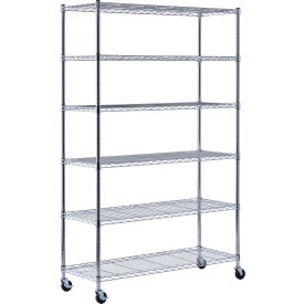 MuscleRack™ 6 Tier Mobile Deco Wire Shelving Unit 48