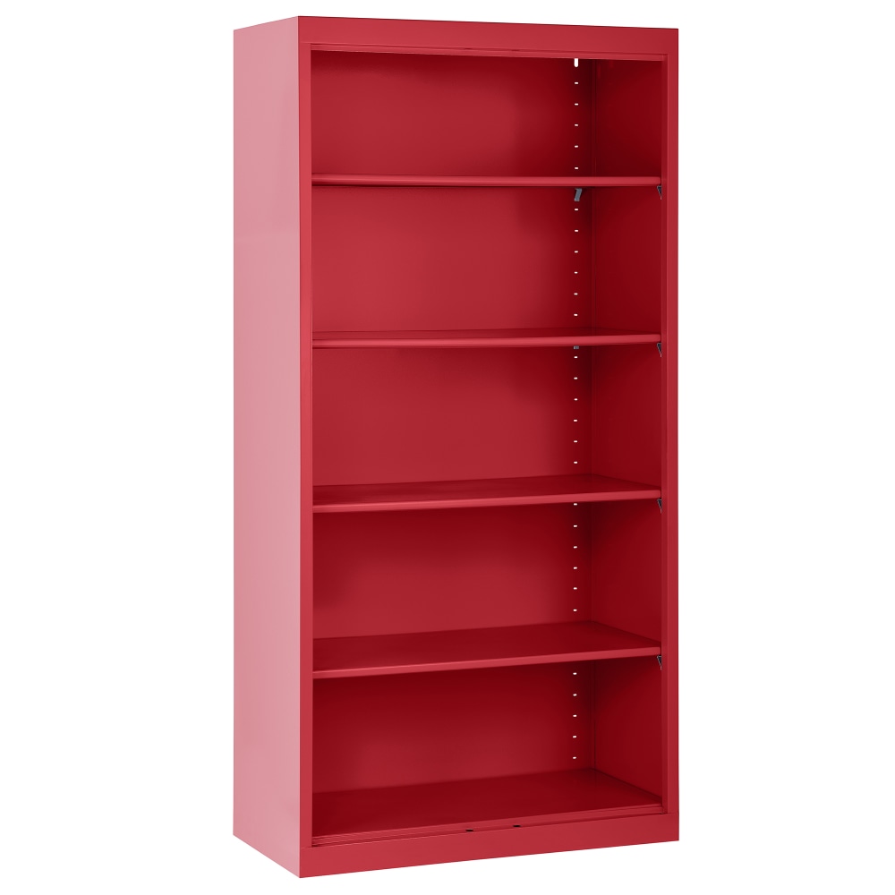 Sandusky Lee 72inH 5-Shelf Welded Steel Bookcase, Red MPN:BA40361872-01