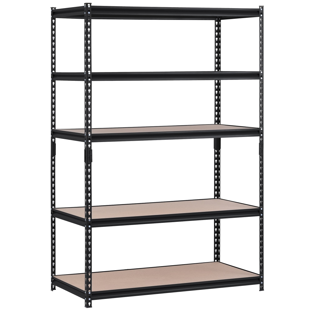 Edsal Muscle Rack Heavy Duty Boltless Steel Shelving Unit, 5-Shelf, 72inH x 48inW x 18inD, Black MPN:UR1848P-BLK
