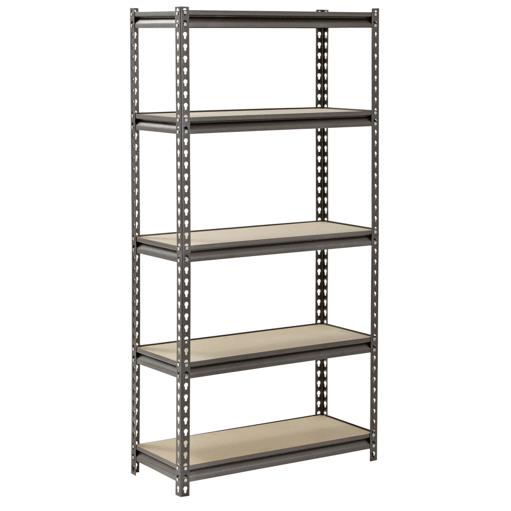 Edsal Muscle Rack Heavy Duty Boltless Steel Shelving Unit, 5-Shelf, 60inH x 30inW x 12inD, Silver MPN:UR301260PB5P-SV