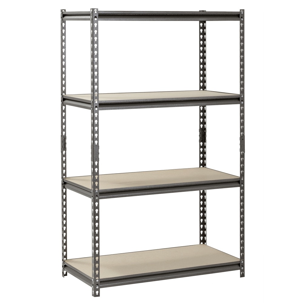 Edsal Muscle Rack Heavy Duty Boltless Steel Shelving Unit, 4-Shelf, 60inH x 36inW x 18inD, Silver MPN:UR361860PB4P-SV