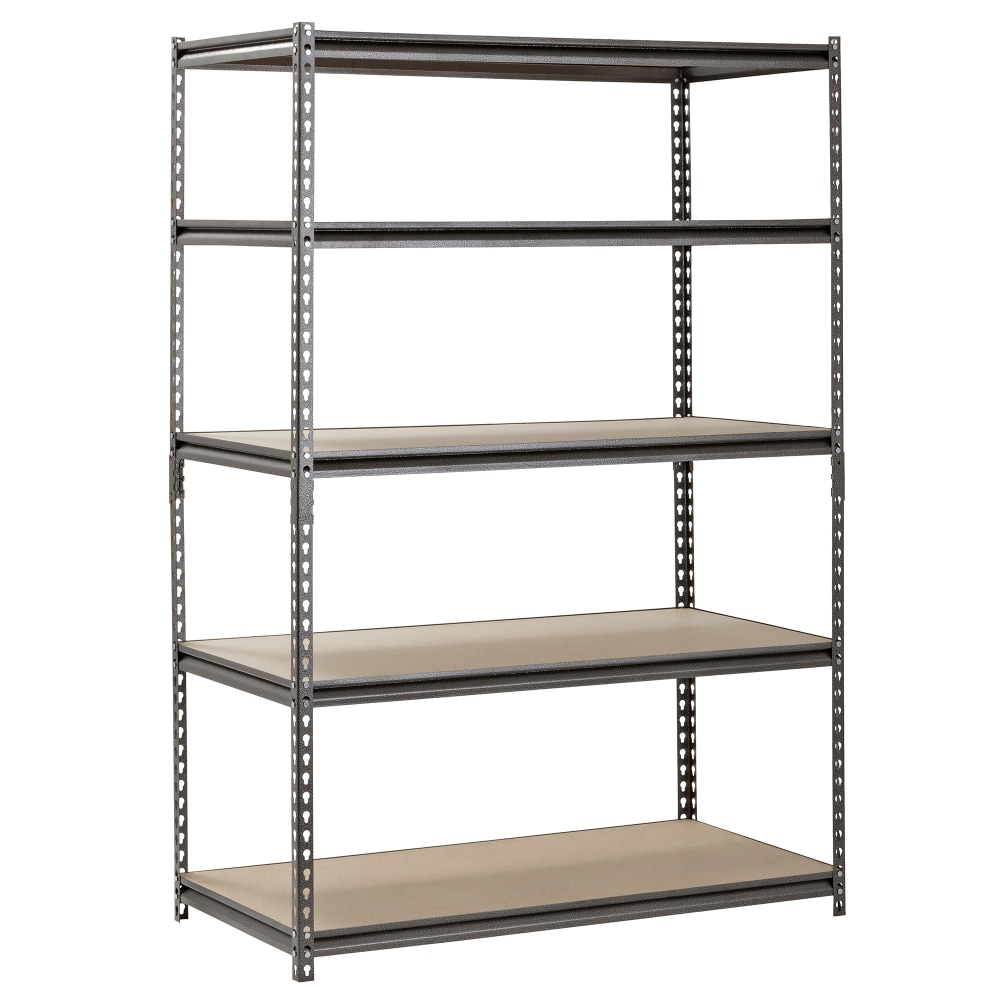 Edsal Muscle Rack Heavy Duty Boltless Steel Shelving Unit, 5-Shelf, 72inH x 48inW x 24inD, Silver MPN:UR482472PB5P-SV