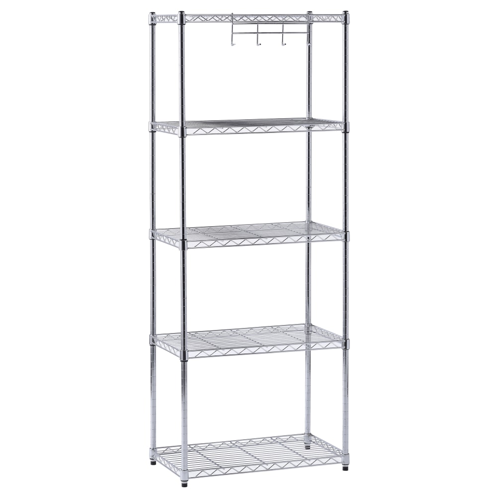 Edsal Muscle Rack Adjustable Wire Shelving, 5-Tier, 59inH x 24inW x 14inD, Chrome MPN:WS241459-5C