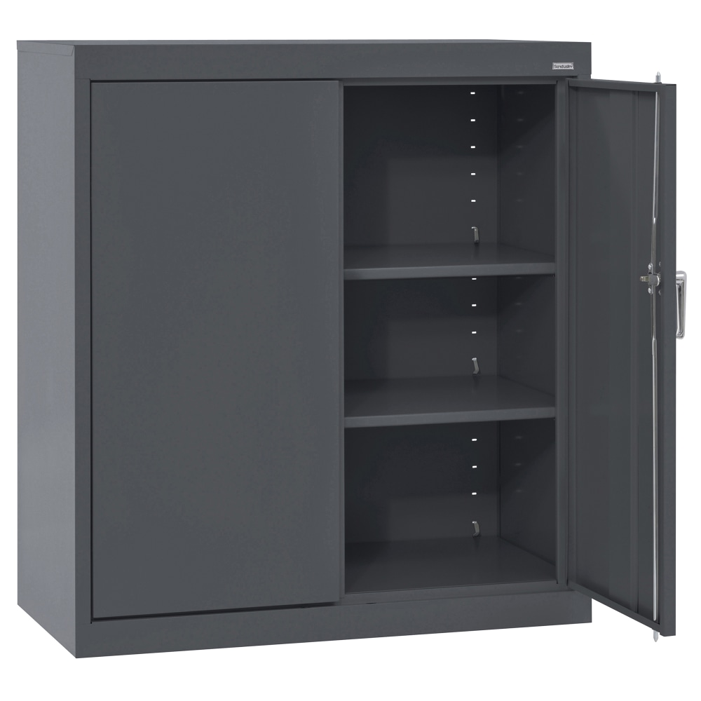 Sandusky Classic Series Medium-Duty Assembled Counter-Height Storage Cabinet, 36inH x 36inW x 18inD, Charcoal MPN:CA21361836-02