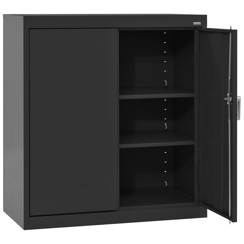 Sandusky Classic Series Medium-Duty Assembled Counter-Height Storage Cabinet, 36inH x 36inW x 18inD, Black MPN:CA21361836-09
