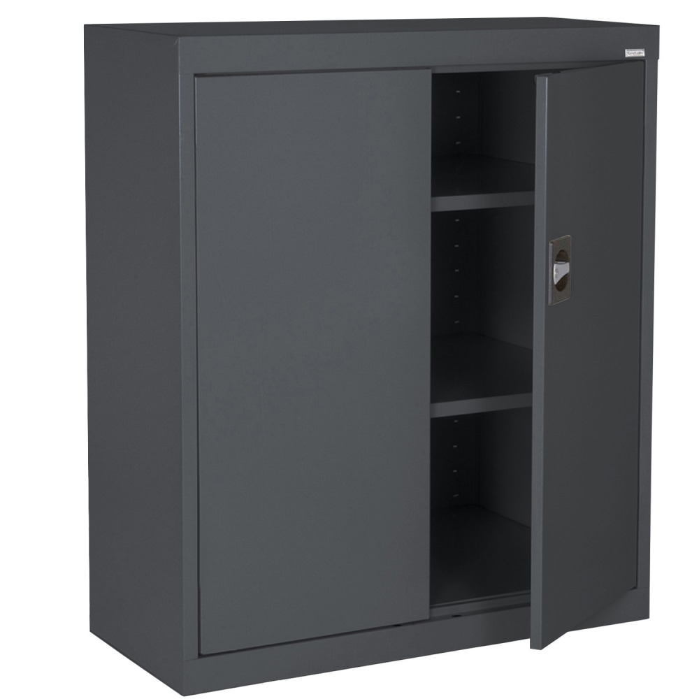 Sandusky Elite Series Heavy-Duty Assembled Counter-Height Storage Cabinet, 36inH x 36inW x 18inD, Charcoal MPN:EA2R361836-02