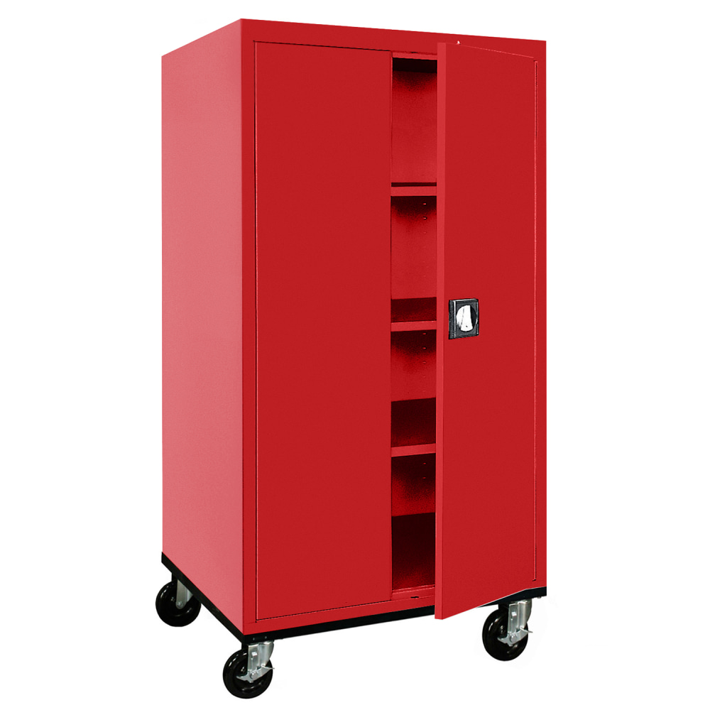 Sandusky Transport Series 36inW Heavy-Duty Mobile Storage Cabinet, 36in x 24in x 72in, Red MPN:TA3R362466-01