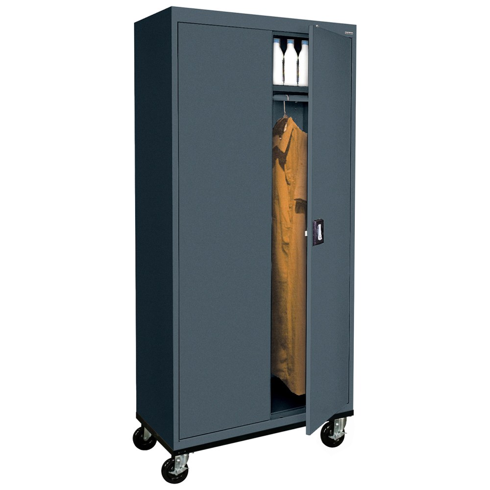 Sandusky Transport Series 36inW Heavy-Duty Mobile Wardrobe Storage Cabinet, Charcoal MPN:TAWR362472-02