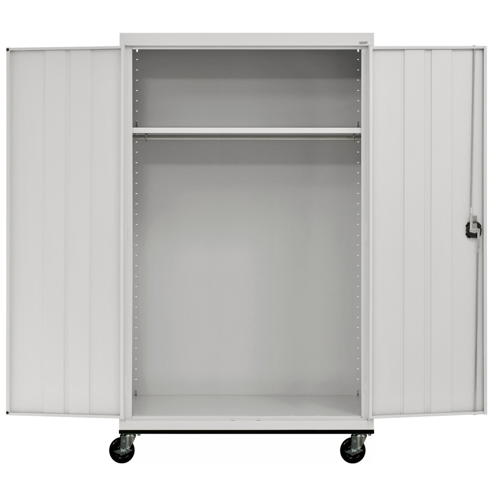 Sandusky Transport Series 46inW Heavy-Duty Assembled Mobile Wardrobe Storage Cabinet, Dove Gray MPN:TAWR462472-05