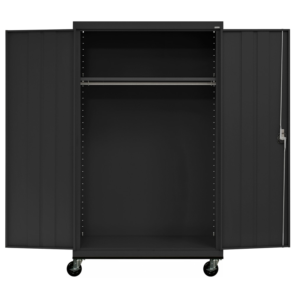 Sandusky Transport Series 46inW Heavy-Duty Assembled Mobile Wardrobe Storage Cabinet, Black MPN:TAWR462472-09