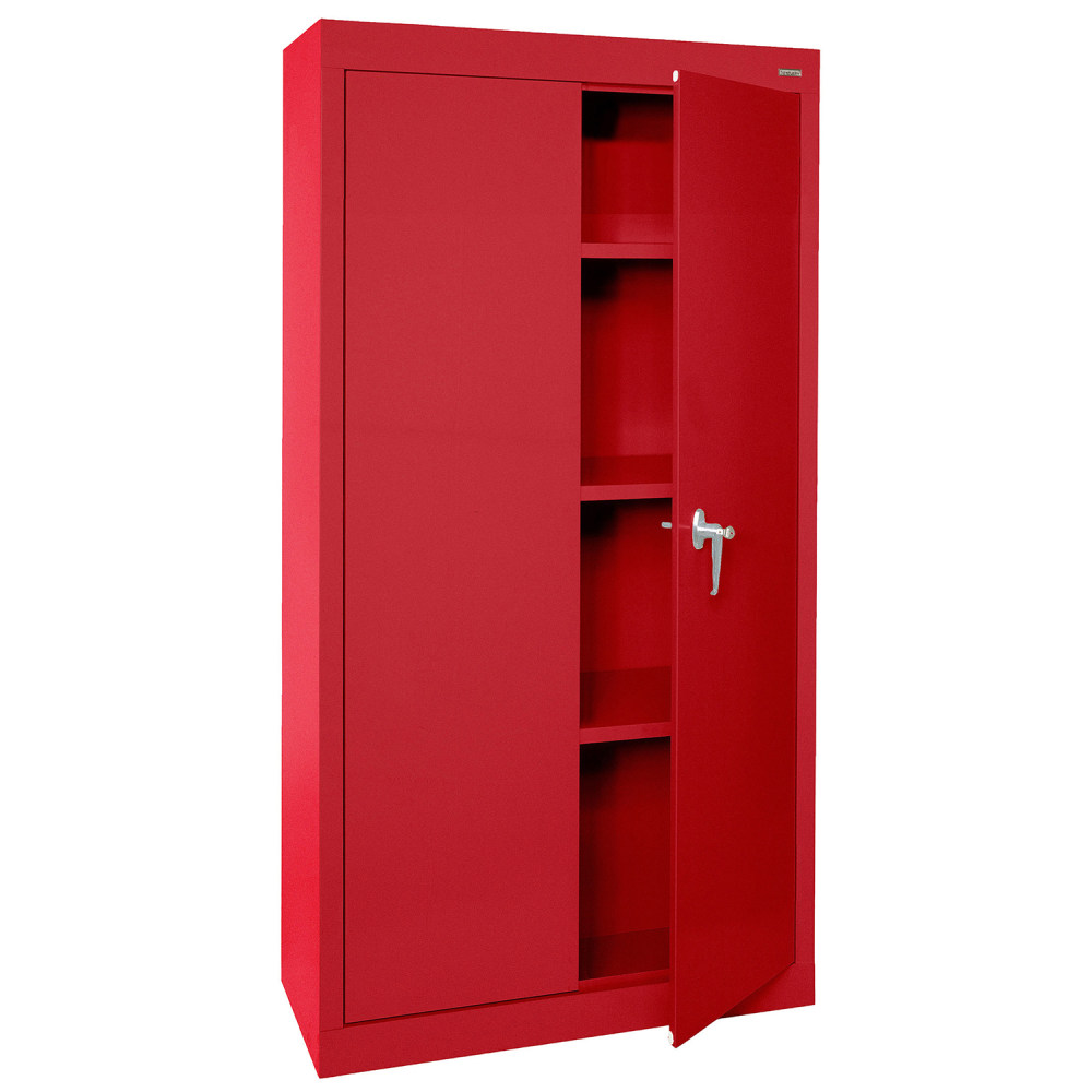 Sandusky Value Series 30inW Light Duty Storage Cabinet, 30in x 18in x 66in, Red MPN:VF31301866-01