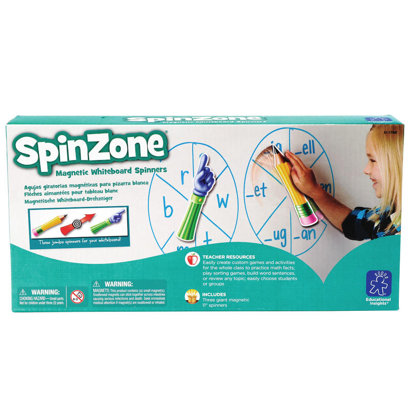 Educational Insights SpinZone Magnetic Whiteboard Spinners, Pack Of 3 MPN:EI-1768
